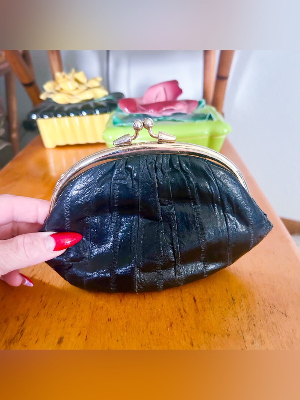 Vintage Wallet | Black | Clutch | 1980s Does 1940s
